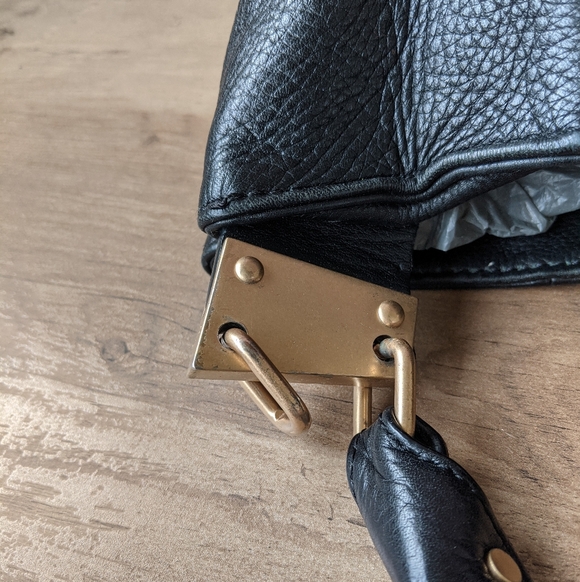 Foley + Corinna Black Hobo Bag with Gold Accents - Picture 9 of 10